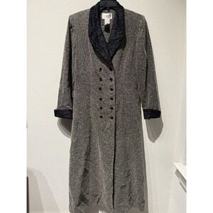 Julian Taylor Vtg‎ Lightweight Tweed Double Breasted Fitted Trench Sz 14